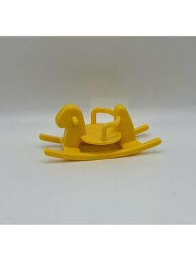 1:16 Scale Yellow Plastic Rocking Horse Miniature Dollhouse Nursery Toy